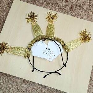 Set of 2, 2 Gold New Years Champagne bottle headbands
